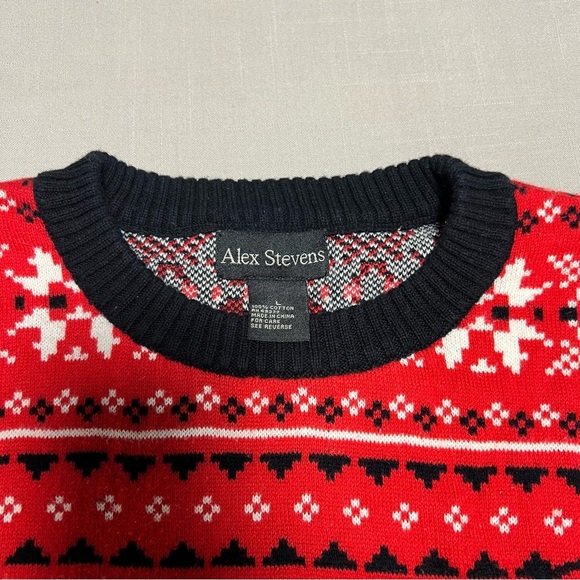Alex Stevens Red Robot Ugly Christmas Sweater Size Large - Picture 4 of 8
